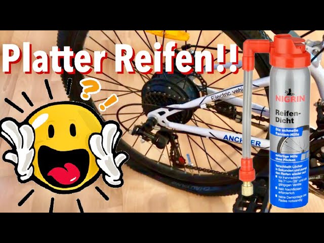 Fahrrad Plattfuß schnell reparieren mit Nigrin Pannenspray - Ob das klappt?  Ich teste es :) - YouTube