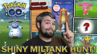 SHINY MILTANK HUNT! OVER 100 RESEARCH ENCOUNTERS! HUNDO ENTEI CAUGHT! (Pokemon GO Johto)