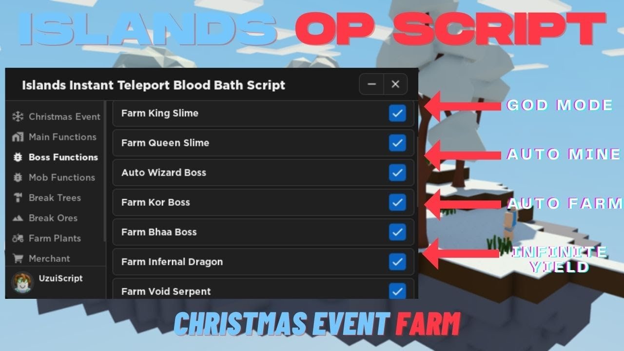 Roblox Islands Script [PASTEBIN] Auto Mine Ore/Tree Auto Farm Boss God