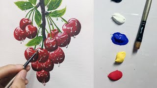 How to paint Cherry with water drops / acrylic painting tutorial step by step by CMM Art 1,455 views 4 months ago 6 minutes, 25 seconds