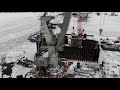 Строительство моста через Волгу  / левый берег / Ягодное / 23 января 2022 г./ Тольятти / Russiа