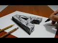 3D Drawing Trick Art Spiral Drawing  Pattern  Satisfying Line Illusion Art Therapy, Letter A