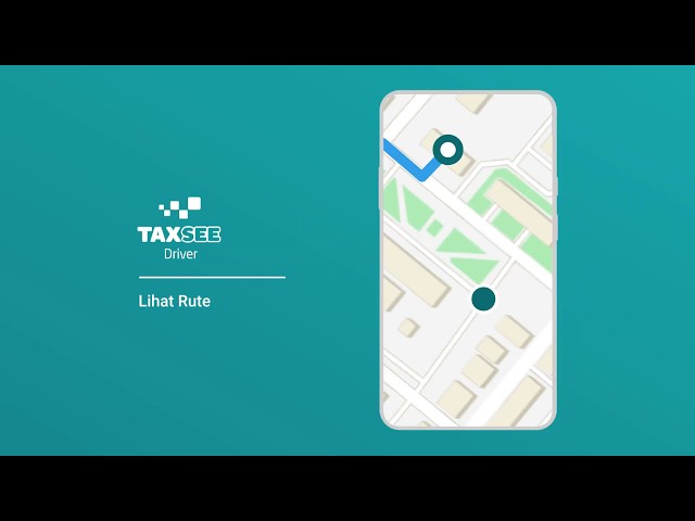 Aplikasi Taxsee Driver. Lihat rute. class=