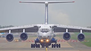 SPECTACULAIRE Plane Spotting ✈️ EXTREME CLOSEUPS AT LIEGE 🇧🇪 RARE ILYUSHIN-76 🇦🇿