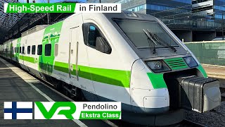 HighSpeed Rail in Finland  VR Pendolino Train in Ekstra Class from Lahti to Helsinki