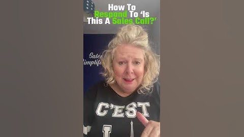 how to respond to is this a sales call