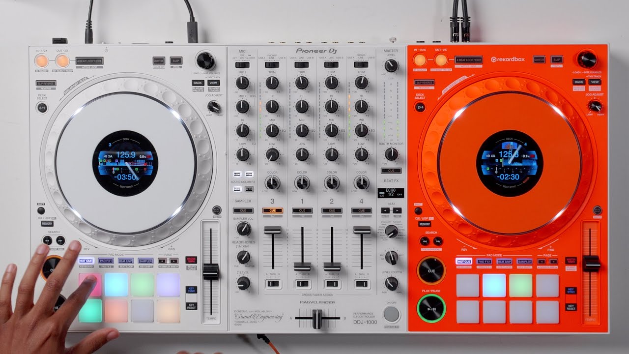 Pioneer DJ パイオニア DDJ-1000SRT -4チャンネルDJコントローラー-お正月 専用スキン Serato SUite White  セール Black セット