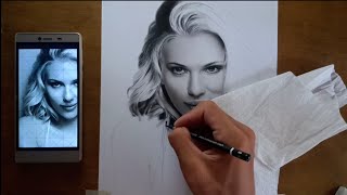 Scarlett Johansson Charcoal Portrait Lucy