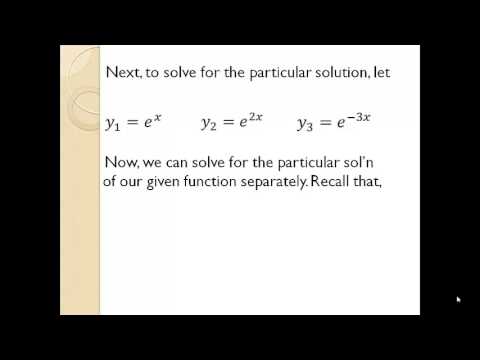 Higher Order Differential Equation: Variation of Parameters (Sanchez)