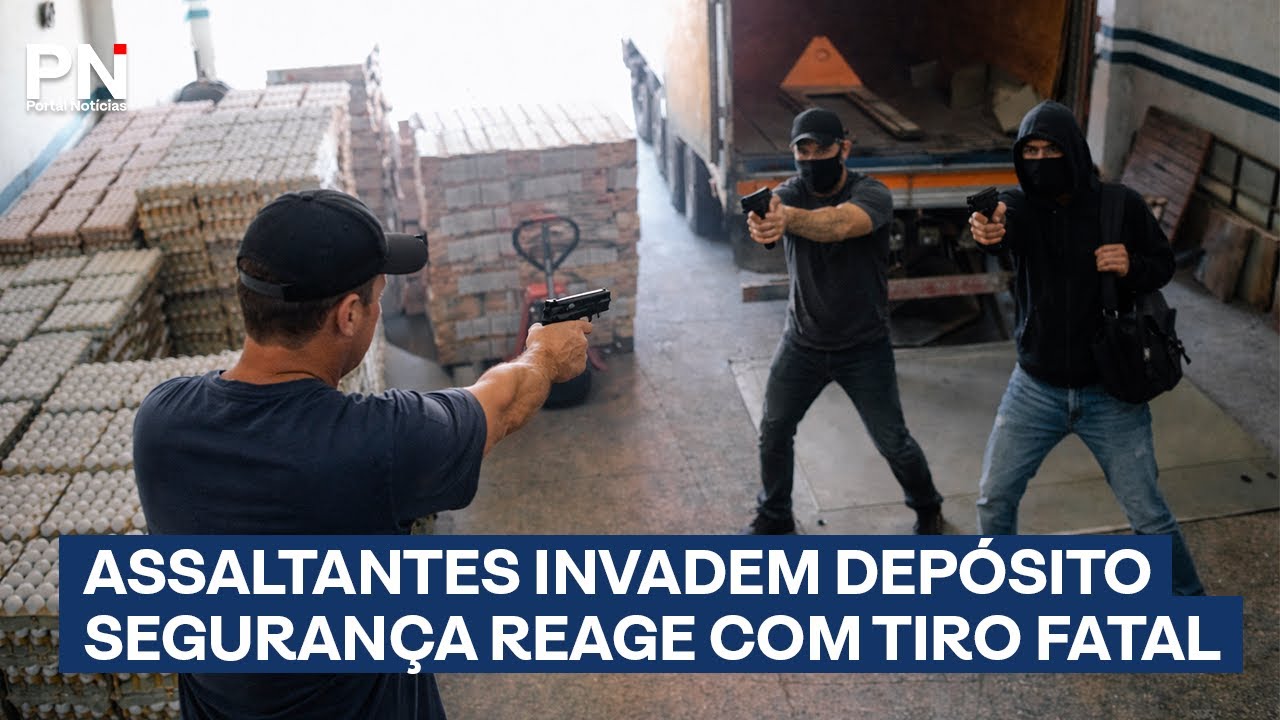 Segurança de depósito reage a assalto e criminosos entram em desespero