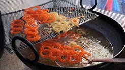 Hot Jalebi - by (Love Mithai) cooked fresh at Cannon Mills Market Bradford - Desi- Street Food.