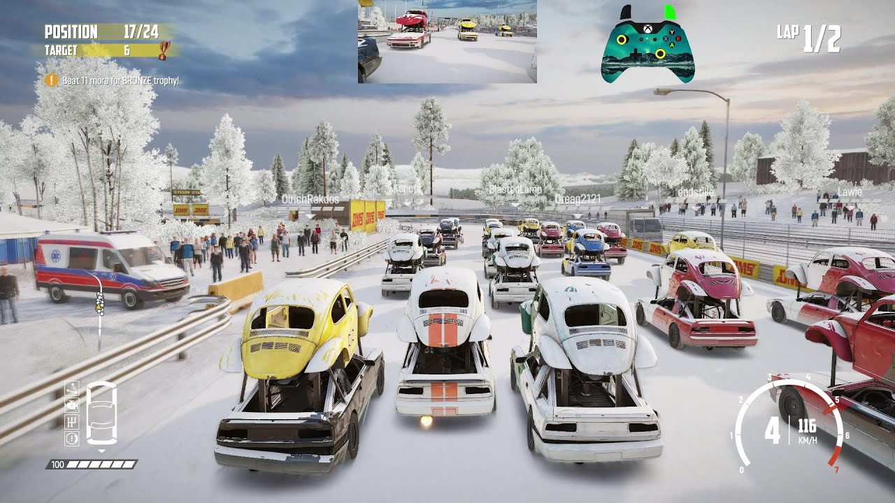 Wreckfest 24.01.22 Tournament Rumble Race - Pinehills Raceway - Double Decker