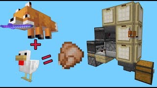 LOOTING 3 Auto Cooked Chicken Farm with fox! Egg Feather farm [24/7] | Minecraft