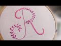 Monogram "R" Embroidery Design (Hand Embroidery Work)