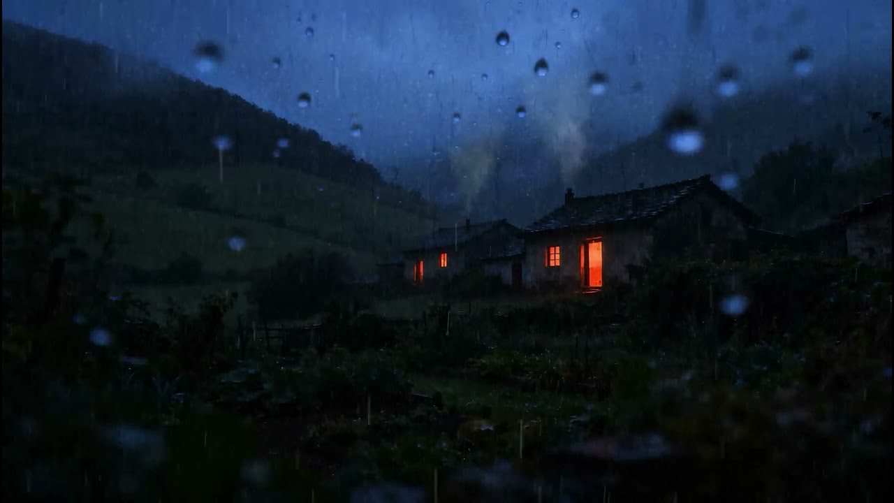 Deep Sleep in the Quiet Countryside | Relaxing Gentle Thunder Rain Ambience for Relaxation