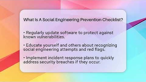 What Is A Social Engineering Prevention Checklist? - Everyday-Networking