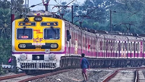Back to back Modern ICF Medha EMU & Old Conventional EMU Trains Speeding in Huge Curve | ER