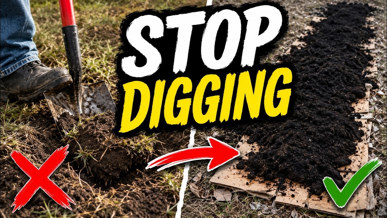 How do I clear a patch of grass to make a garden bed?