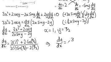 WJEC C3 June 2015 Q3 - Implicit Differentiation Solution