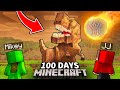 JJ and Mikey Survive 100 DAYS in a DINOSAUR WORLD in Minecraft - Maizen