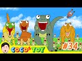 Big adventure of 5 little dinosaurs #34ㅣdinosaurs animation for childrenㅣCoCosToy