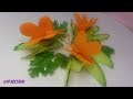 Beautiful Carrot Butterfly Pleasing Love From The Cucumber Rose Carving Garnish.