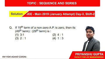 SOLUTION JEE MAIN 2019 JANUARY - SEQUENCE AND SERIES (MISSION - JEE)