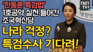 ‘한동훈 특검법’ 1호공약 실천 들어간 조국혁신당 “나라 걱정? 특검수사 기다려!”
