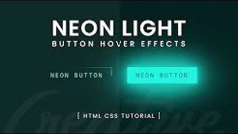Amazing ! Neon Light Button Effects on Hover | Using only HTML and CSS