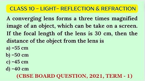 A CONVERGING LENS FORMS A THREE TIMES MAGNIFIED.. #class10physics #lightclass10 #sigmaphysicsonline