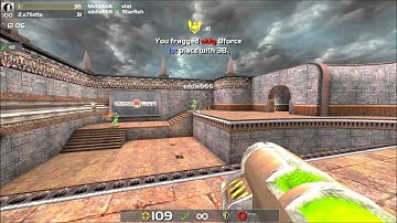 Quake Live Instagib. 9 + 8 hits in a row