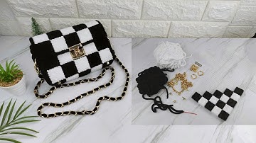 PLASTIC CANVAS BAG DIY | HOW TO MAKE YARN BAG