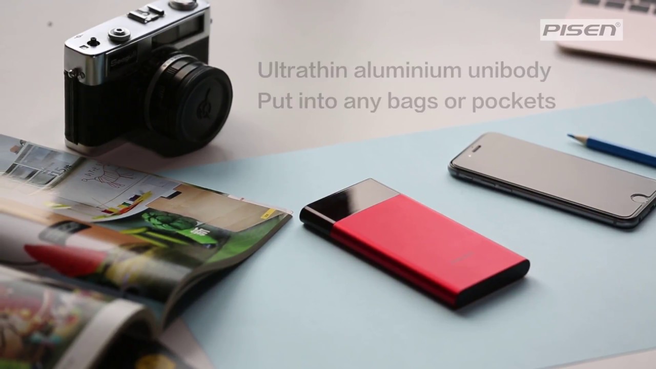 PISEN Portable Charger 10000mAh LED Display Ultra Portable iPhone