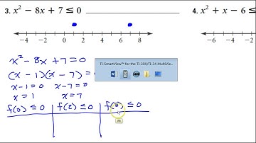 Day 4 HW (1 to 3) Solving Quadratic Inequalities