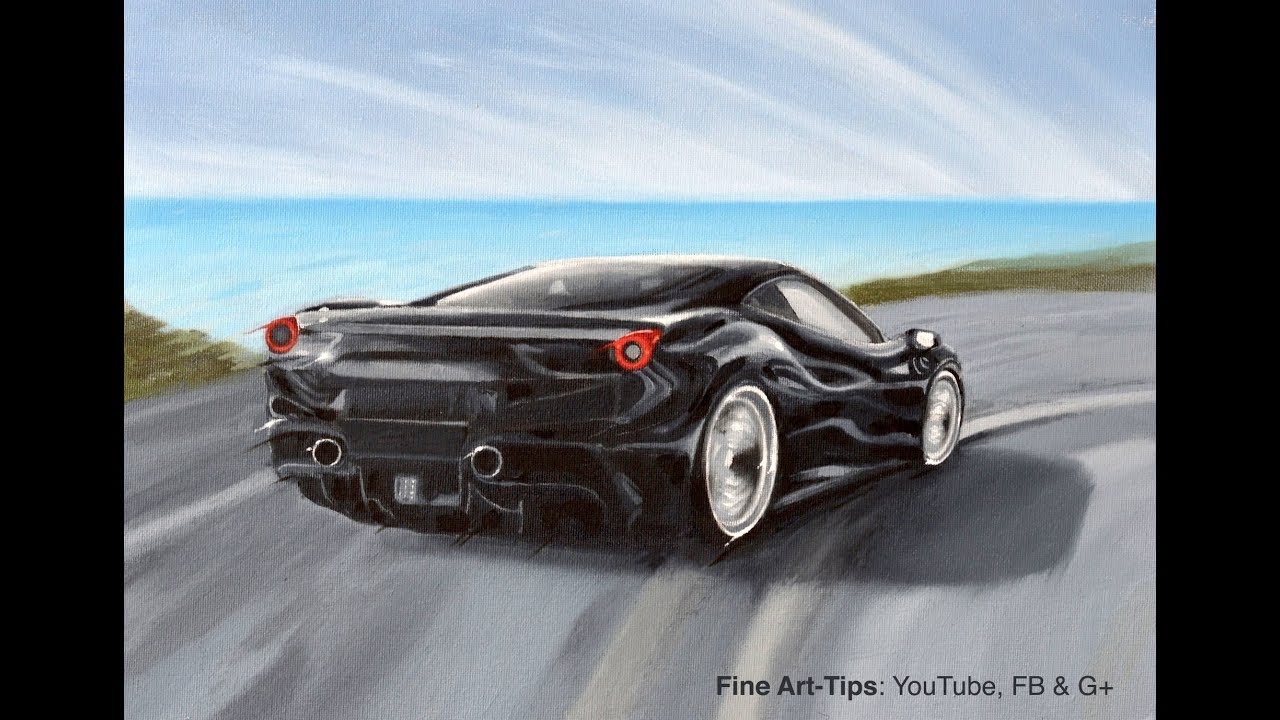 ⁣How to Paint a Ferrari 488 Black - With Oil Paints, Narrated