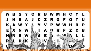 FIND 7 WONDERS OF WORLD 🏛🏔🕌 | WORD SEARCH | PUZZLE