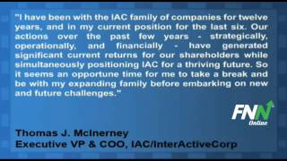 Interactivecorp Cfo Thomas J. Mcinerney To Step Down