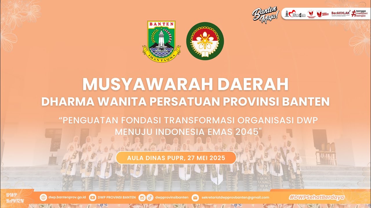 [🔴LIVE] Musyawarah Daerah DWP Banten Pengukuhan Pengurus  Kab/Kota dan Pengurus DWP Provinsi Banten