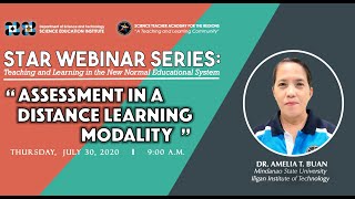 STAR Webinar Series (Assessment in a Distance Learning Modality)