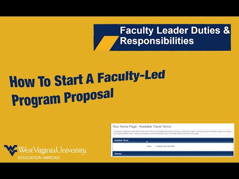 How to Start A Faculty-Led Program Proposal