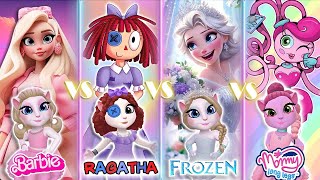 My talking Angela 2 | Barbie😘💋 VS Frozen Vs Mommy Long Legs VS Ragatha | cosplay