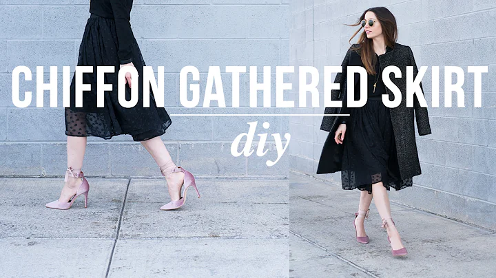 DIY 20 minute chiffon gathered skirt
