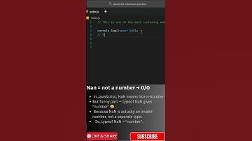 JavaScript Interview Question: typeof NaN Explained Simply | Vishal Yadav