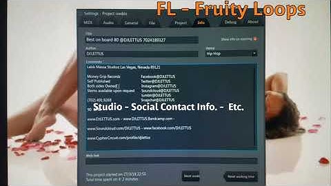 FL - Fruity Loops Metadata or Project Credits