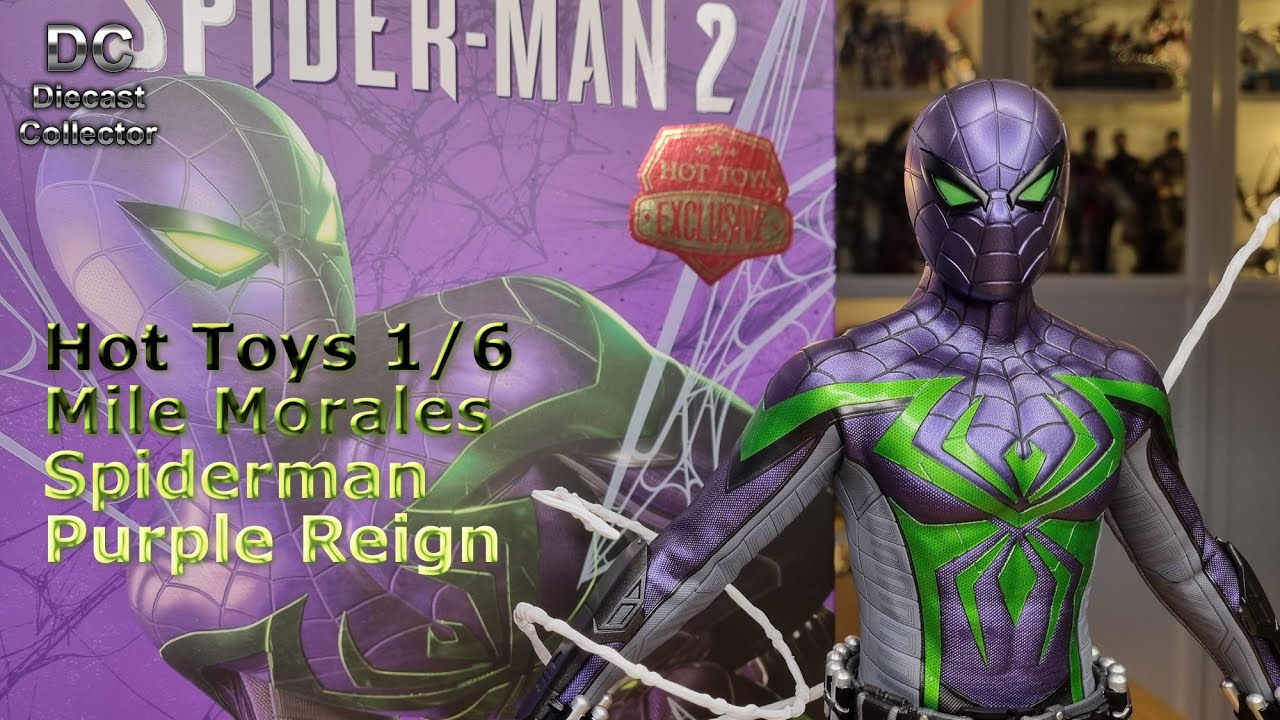 Hot Toys - Человек-паук Майлз Морлз, фиолетовый костюм Reign - масштаб 1/6, пластик - полный обзор