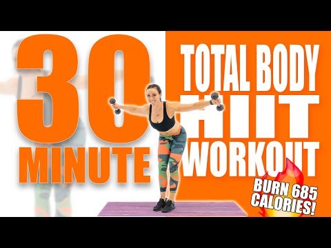 30 Minute Total Body HIIT Workout with Dumbbells ?Burn 385 Calories! ?