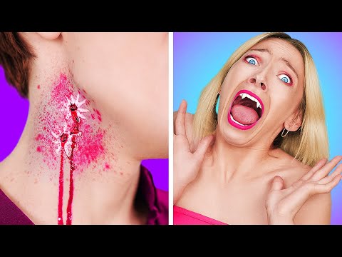 SCARY HALLOWEEN DIY IDEAS || Spooky Last Minute Makeup And Cool Pranks Ideas By 123 GO! GOLD