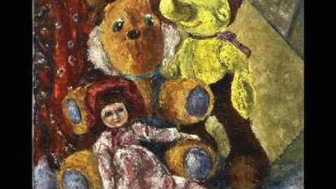 Puppets and dolls painted by MARION FERNHOUT on the music of "Puppet on a string"