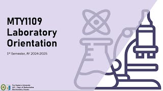 MTY1109 LABORATORY ORIENTATION Recorded