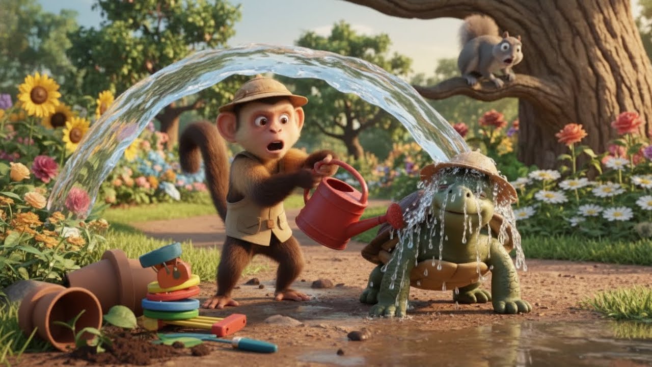 Monkey Garden Pranks | When Helping Becomes a Disast